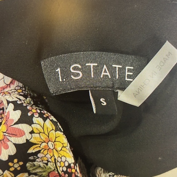 1. State Ruffled Floral Mini Dress - Small/Black, Pink & Yellow - Picture 4 of 5